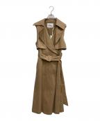 Diagramダイアグラム）の古着「ロングトレンチベスト」｜ベージュ