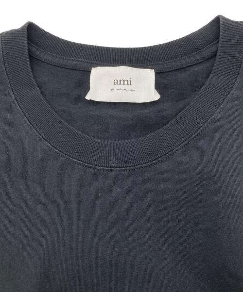 AMI Alexandre Mattiussi（アミアレクサンドルマテュッシ）AMI Alexandre Mattiussi (アミアレクサンドルマテュッシ) ハートロゴ刺繍Tシャツ ブラック サイズ:XLの古着・服飾アイテム