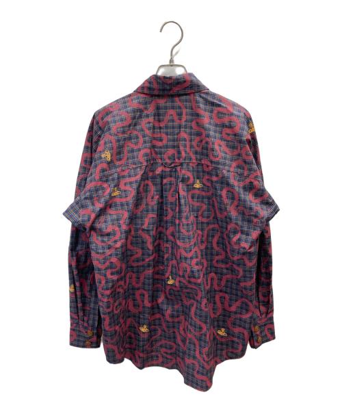 Vivienne Westwood RED LABEL（ヴィヴィアンウエストウッドレッドレーベル）Vivienne Westwood RED LABEL (ヴィヴィアンウエストウッドレッドレーベル) オーブデザインタータンチェックシャツ レッド サイズ:00の古着・服飾アイテム