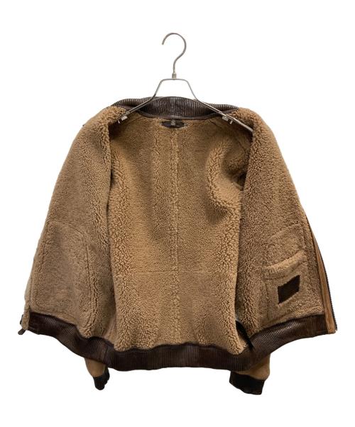 COACH（コーチ）COACH (コーチ) レザームートンジャケット ブラウン サイズ:Sの古着・服飾アイテム