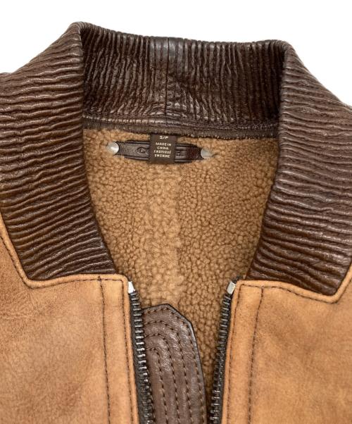 COACH（コーチ）COACH (コーチ) レザームートンジャケット ブラウン サイズ:Sの古着・服飾アイテム