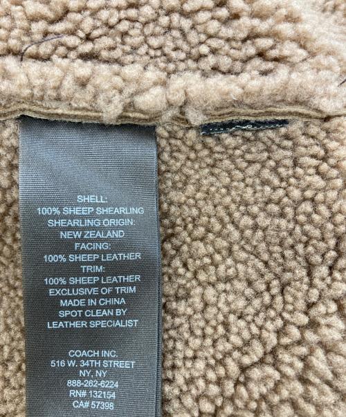 COACH（コーチ）COACH (コーチ) レザームートンジャケット ブラウン サイズ:Sの古着・服飾アイテム