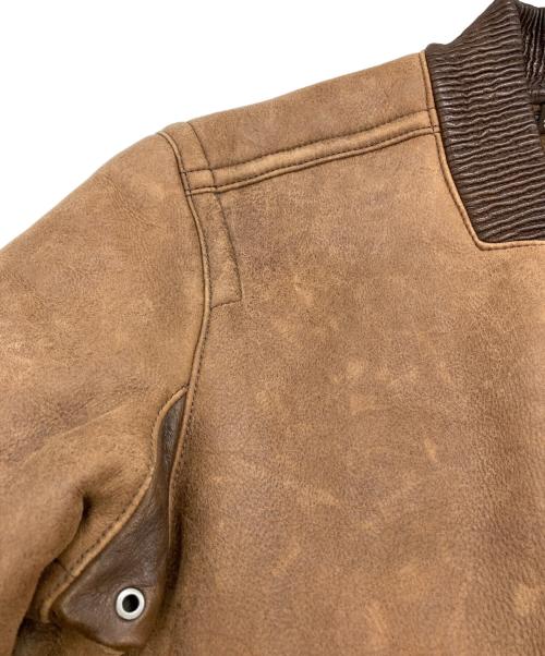 COACH（コーチ）COACH (コーチ) レザームートンジャケット ブラウン サイズ:Sの古着・服飾アイテム