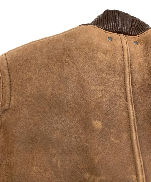 COACH（コーチ）COACH (コーチ) レザームートンジャケット ブラウン サイズ:Sの古着・服飾アイテム