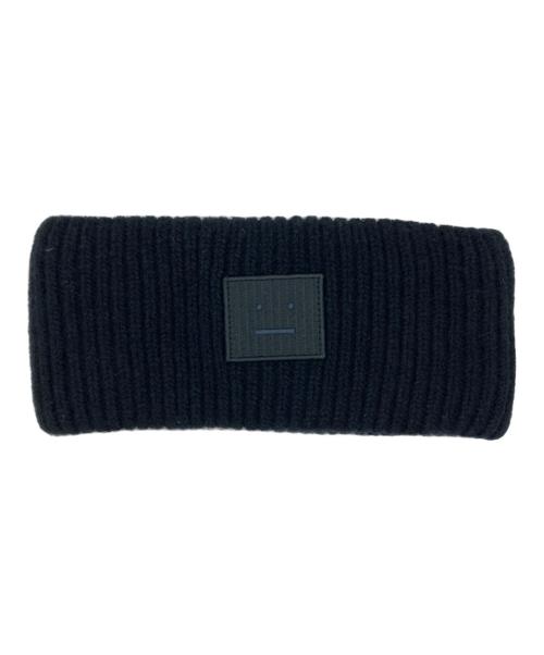 Acne studios（アクネ ストゥディオス）ACNE STUDIOS (アクネ ストゥディオス) フェイスパッチ リブニット ヘアバンド ブラックの古着・服飾アイテム
