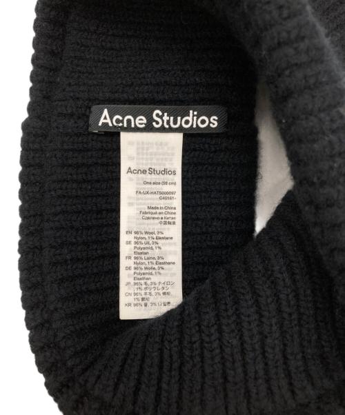 Acne studios（アクネ ストゥディオス）ACNE STUDIOS (アクネ ストゥディオス) フェイスパッチ リブニット ヘアバンド ブラックの古着・服飾アイテム