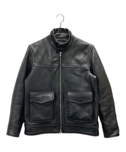 TETE HOMME（テット オム）TETE HOMME (テット オム) SHEEP LEATHER JACKET ブラック サイズ:XLの古着・服飾アイテム