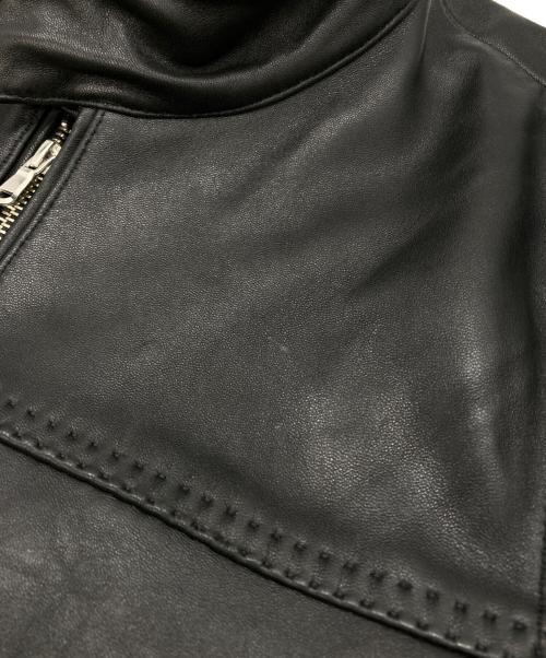 TETE HOMME（テット オム）TETE HOMME (テット オム) SHEEP LEATHER JACKET ブラック サイズ:XLの古着・服飾アイテム