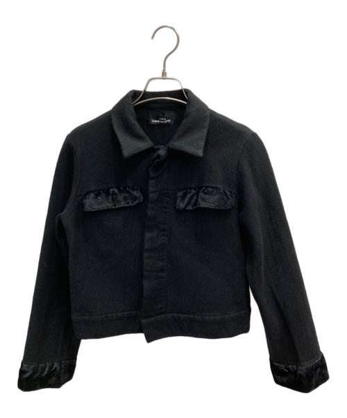 tricot COMME des GARCONS（トリココムデギャルソン）tricot COMME des GARCONS (トリココムデギャルソン) ベロア切替圧縮ウールジャケット ブラック サイズ:表記なしの古着・服飾アイテム