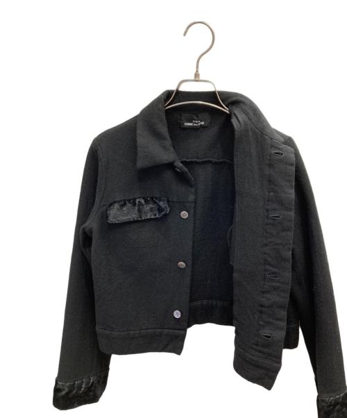 tricot COMME des GARCONS（トリココムデギャルソン）tricot COMME des GARCONS (トリココムデギャルソン) ベロア切替圧縮ウールジャケット ブラック サイズ:表記なしの古着・服飾アイテム