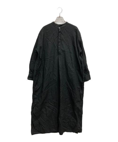 KAGURE（カグレ）kagure (カグレ) リネンシャツワンピース ブラック サイズ:FREEの古着・服飾アイテム