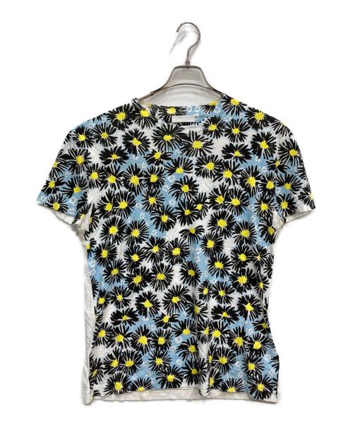 PRADA（プラダ）PRADA (プラダ) 花柄切替しTシャツ ホワイト サイズ:Mの古着・服飾アイテム