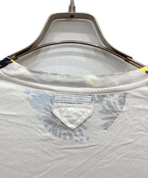 PRADA（プラダ）PRADA (プラダ) 花柄切替しTシャツ ホワイト サイズ:Mの古着・服飾アイテム