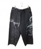 BLACK Scandal Yohji Yamamotoブラックスキャンダルヨウジヤマモト）の古着「プリントデザイントラックパンツ」｜ブラック