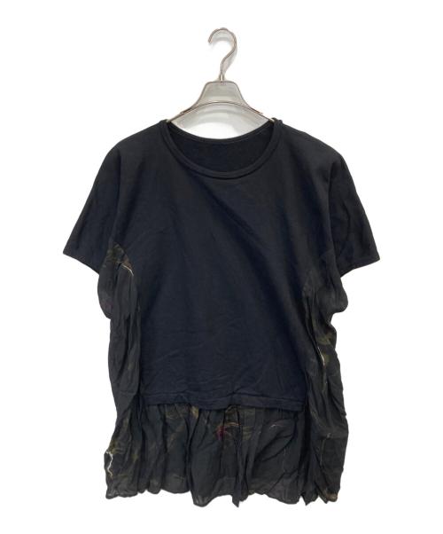 Y's（ワイズ）Y's (ワイズ) 切替カットソー ブラック サイズ:Mの古着・服飾アイテム