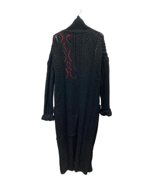 Yohji Yamamoto pour homme（ヨウジヤマモト プールオム）Yohji Yamamoto pour homme (ヨウジヤマモト プールオム) マキシ丈ファイヤーマンニットコート ブラック サイズ:3の古着・服飾アイテム