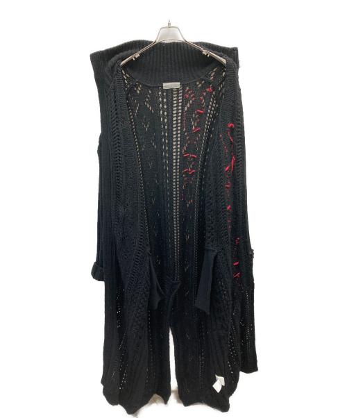 Yohji Yamamoto pour homme（ヨウジヤマモト プールオム）Yohji Yamamoto pour homme (ヨウジヤマモト プールオム) マキシ丈ファイヤーマンニットコート ブラック サイズ:3の古着・服飾アイテム