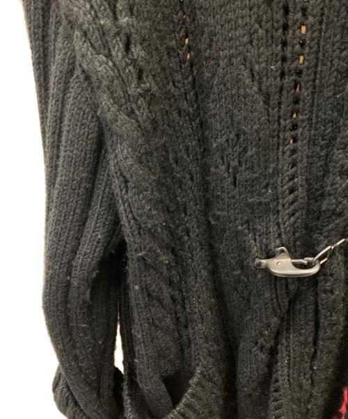 Yohji Yamamoto pour homme（ヨウジヤマモト プールオム）Yohji Yamamoto pour homme (ヨウジヤマモト プールオム) マキシ丈ファイヤーマンニットコート ブラック サイズ:3の古着・服飾アイテム