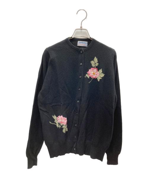 BALLANTYNE（バランタイン）BALLANTYNE (バランタイン) 丸首カシミヤカーディガン ブラック サイズ:107CM/42Wの古着・服飾アイテム