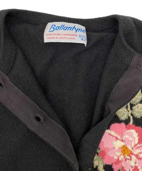 BALLANTYNE（バランタイン）BALLANTYNE (バランタイン) 丸首カシミヤカーディガン ブラック サイズ:107CM/42Wの古着・服飾アイテム