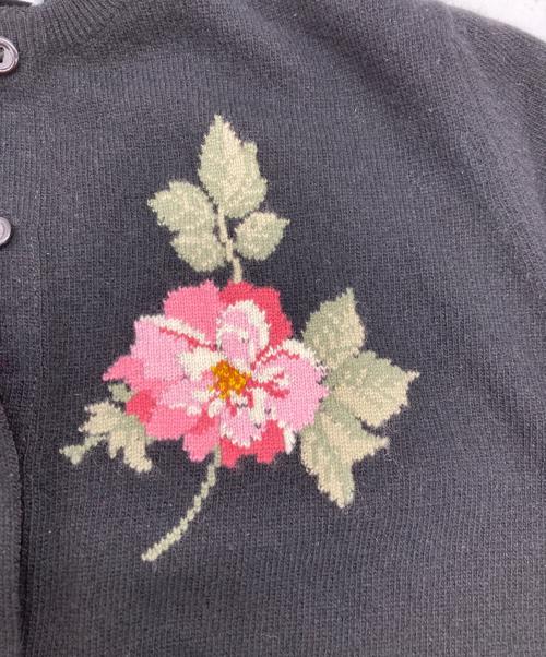 BALLANTYNE（バランタイン）BALLANTYNE (バランタイン) 丸首カシミヤカーディガン ブラック サイズ:107CM/42Wの古着・服飾アイテム