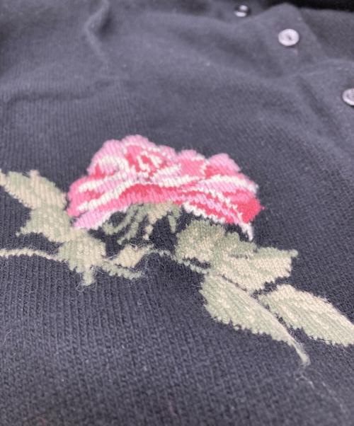 BALLANTYNE（バランタイン）BALLANTYNE (バランタイン) 丸首カシミヤカーディガン ブラック サイズ:107CM/42Wの古着・服飾アイテム