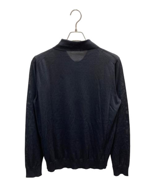 PRADA（プラダ）PRADA (プラダ) シルク混ニットポロシャツ ブラック サイズ:50の古着・服飾アイテム