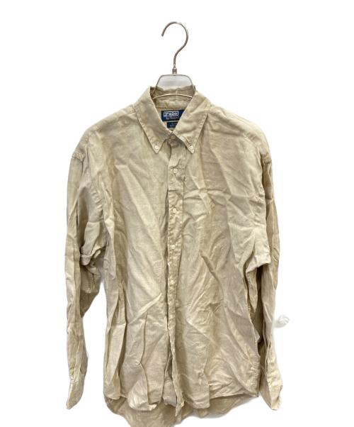 POLO RALPH LAUREN（ポロ・ラルフローレン）POLO RALPH LAUREN (ポロ・ラルフローレン) 90s ボタンダウンリネンシャツ ベージュ サイズ:Sの古着・服飾アイテム
