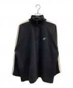 stussyステューシー）の古着「90s ハーフジップスウェット」｜ブラック