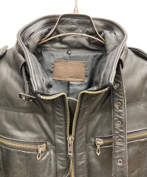 Liugoo Leathers（リューグーレザーズ）Liugoo Leathers (リューグーレザーズ) ダウンライダースジャケット ブラック サイズ:Mの古着・服飾アイテム
