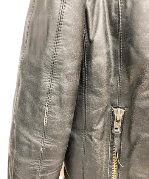 Liugoo Leathers（リューグーレザーズ）Liugoo Leathers (リューグーレザーズ) ダウンライダースジャケット ブラック サイズ:Mの古着・服飾アイテム