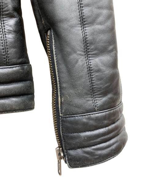 Liugoo Leathers（リューグーレザーズ）Liugoo Leathers (リューグーレザーズ) ダウンライダースジャケット ブラック サイズ:Mの古着・服飾アイテム