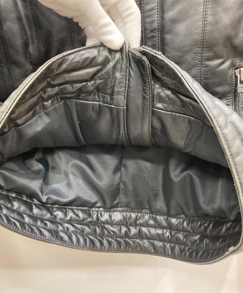 Liugoo Leathers（リューグーレザーズ）Liugoo Leathers (リューグーレザーズ) ダウンライダースジャケット ブラック サイズ:Mの古着・服飾アイテム