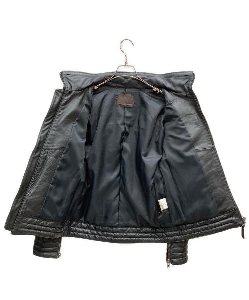 Liugoo Leathers（リューグーレザーズ）Liugoo Leathers (リューグーレザーズ) ダウンライダースジャケット ブラック サイズ:Mの古着・服飾アイテム