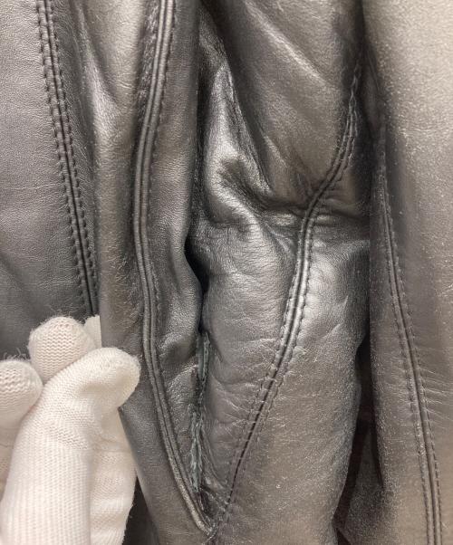 Liugoo Leathers（リューグーレザーズ）Liugoo Leathers (リューグーレザーズ) ダウンライダースジャケット ブラック サイズ:Mの古着・服飾アイテム