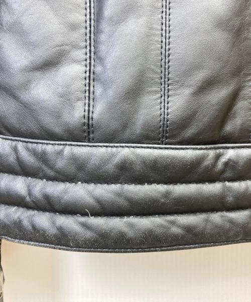 Liugoo Leathers（リューグーレザーズ）Liugoo Leathers (リューグーレザーズ) ダウンライダースジャケット ブラック サイズ:Mの古着・服飾アイテム