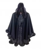 BALMAINバルマン）の古着「カシミヤ100%ポンチョ」｜ネイビー