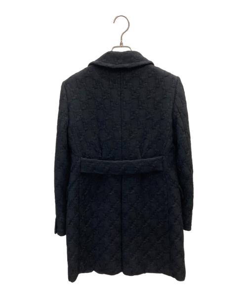 MIU MIU（ミュウミュウ）MIU MIU (ミュウミュウ) ウールデザインロングコート ブラック サイズ:42の古着・服飾アイテム