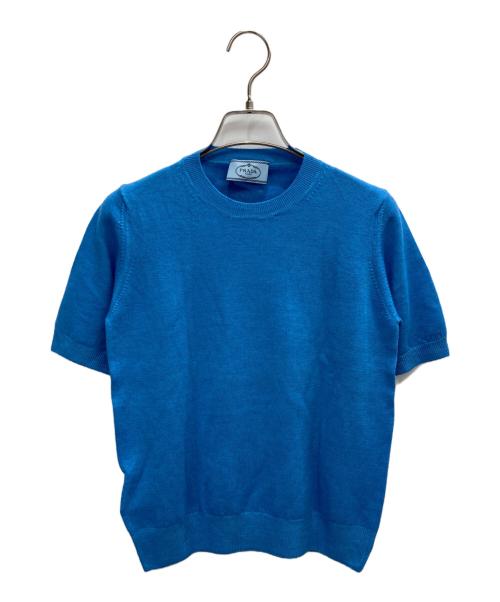 PRADA（プラダ）PRADA (プラダ) 半袖ウールニット スカイブルー サイズ:40の古着・服飾アイテム
