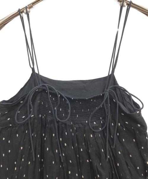 freada（フリーダ）Freada (フリーダ) コットンオーガンジー ドット柄 キャミソールワンピース ブラック サイズ:FREEの古着・服飾アイテム
