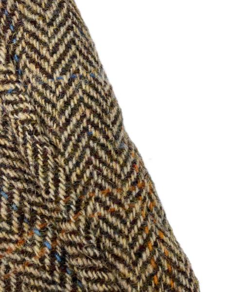 J.PRESS（ジェイプレス）J.PRESS (ジェイプレス) Harris Tweed (ハリスツイード) ハリスツイードキルティングコート ブラウン サイズ:Lの古着・服飾アイテム