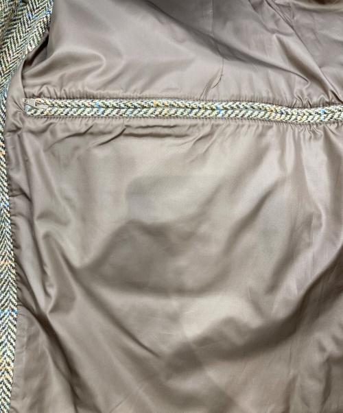 J.PRESS（ジェイプレス）J.PRESS (ジェイプレス) Harris Tweed (ハリスツイード) ハリスツイードキルティングコート ブラウン サイズ:Lの古着・服飾アイテム