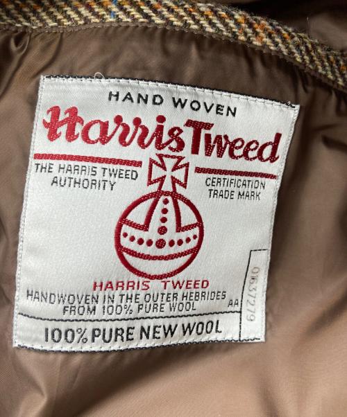 J.PRESS（ジェイプレス）J.PRESS (ジェイプレス) Harris Tweed (ハリスツイード) ハリスツイードキルティングコート ブラウン サイズ:Lの古着・服飾アイテム