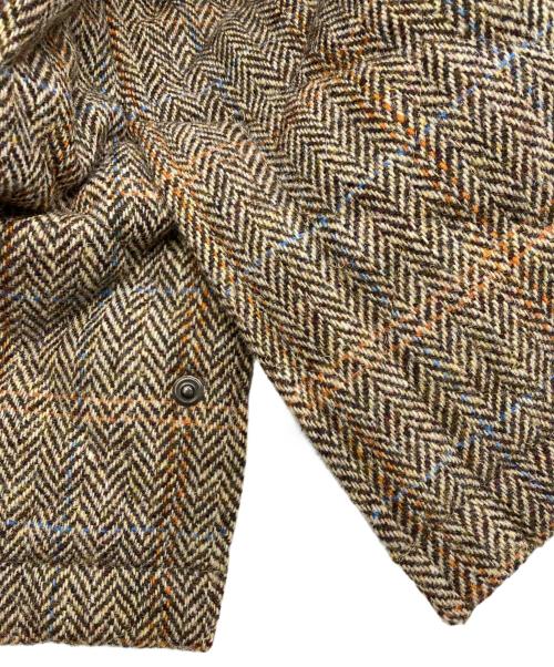 J.PRESS（ジェイプレス）J.PRESS (ジェイプレス) Harris Tweed (ハリスツイード) ハリスツイードキルティングコート ブラウン サイズ:Lの古着・服飾アイテム