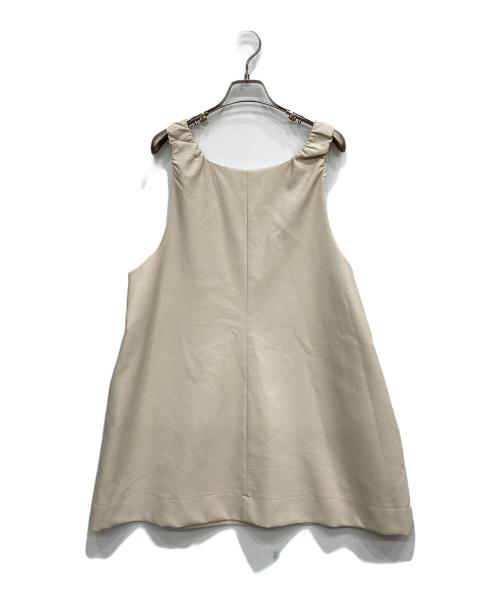YENN（イエン）YENN (イエン) FAUX LEATHER MINI OP アイボリー サイズ:FREEの古着・服飾アイテム