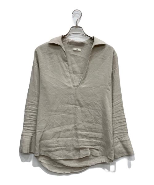 anuke（アンヌーク）anuke (アンヌーク) スキッパーシアーシャツ ベージュ サイズ:FREEの古着・服飾アイテム