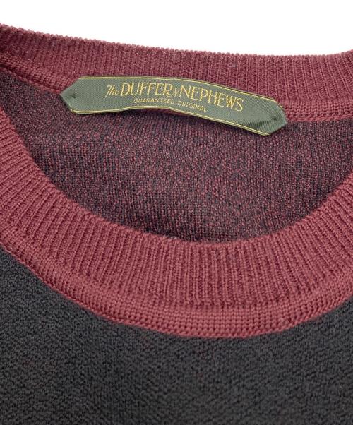 The DUFFER N NEPHEWS（ザ・ダファー・アンド・ネフューズ）The DUFFER N NEPHEWS (ザ・ダファー・アンド・ネフューズ) GLENMORAY/クルーネックニット ブラック×ボルドー サイズ:表記なしの古着・服飾アイテム