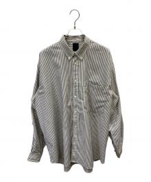 DAIWA PIER39（ダイワ ピア39）の古着「TECH BUTTON DOWN SHIRTS L/S STRIPE」｜ホワイト×ブラウン