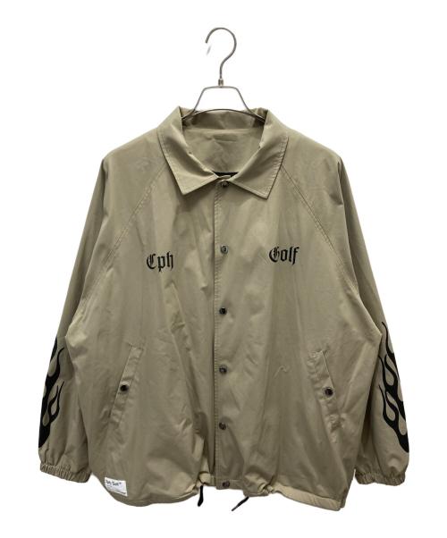 CAPTAINS HELM GOLF（キャプテンズヘルム ゴルフ）Captains Helm Golf (キャプテンズヘルム ゴルフ) NASTY LOGO COACH JACKET ベージュ サイズ:ＸＬの古着・服飾アイテム