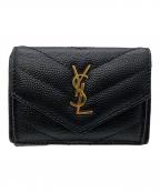 Saint Laurent Parisサンローランパリ）の古着「Vステッチ タイニーウォレット」｜ブラック